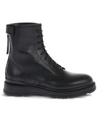 Woolrich - Hammered-Leather Lace-Up Boots - Lyst
