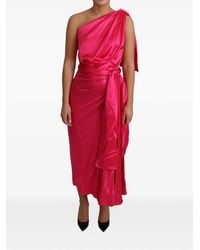Dolce & Gabbana - One-Shoulder Draped Maxi Dress - Lyst