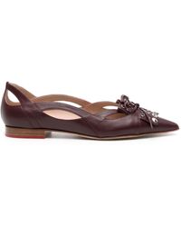 SCAROSSO - Cherry Leather Ballerina Shoes - Lyst