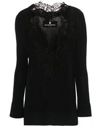 Ermanno Scervino - Lace-trim Knitted T-shirt - Lyst