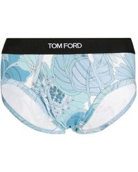 Tom Ford - Logo-waistband Botanical-print Briefs - Lyst