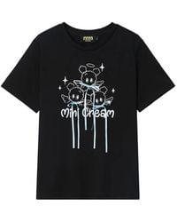 Mini Cream - Graphic-Print Bow-Details Cotton T-Shirt - Lyst