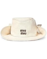 Miu Miu - Mütze Mit Logo-Detail - Lyst
