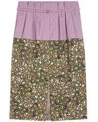 Dries Van Noten - Belted Contrast Skirt - Lyst