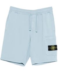 Stone Island - Organic Cotton Fleece Shorts - Lyst