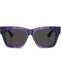 Burberry - Checkered Wayfarer-Frame Sunglasses - Lyst