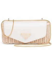 Prada - Logo-Plaque Interwoven-Design Mini Bag - Lyst