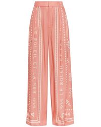 Balmain - Slogan-Print Palazzo Pants - Lyst