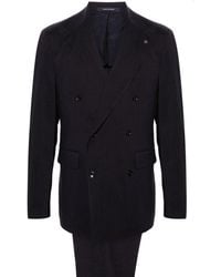 Tagliatore - Double-breasted Linen-blend Suit - Lyst