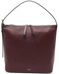 A.P.C. - Borsa A Spalla Vera Con Zip - Lyst