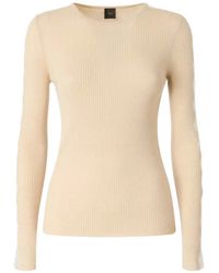 Pinko - Ribbed Sweater With Lace - Lyst
