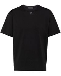Prada - Logo-print Crewneck Stretch-cotton T-shirt X - Lyst