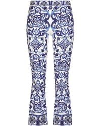 Dolce & Gabbana - Majolica Print Cropped Pants - Lyst