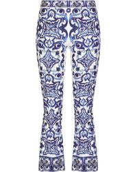 Dolce & Gabbana - Majolica Print Cropped Pants - Lyst