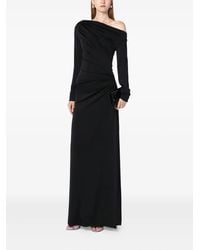 Victoria Beckham - Long-Sleeve Draped Maxi Dress - Lyst
