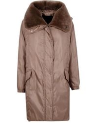 Blancha - エコファー フーデッドコート - Lyst