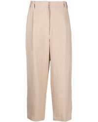 Brunello Cucinelli - Pleated Cropped Trousers - Lyst