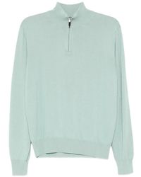 Canali - Stand-Collar Zip-Up Sweater - Lyst