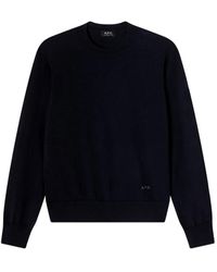 A.P.C. - Logo-Embroidered Wool Sweater - Lyst
