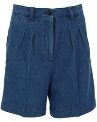 A.P.C. - Nola Pleated-Design Shorts - Lyst