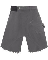 JW Anderson - Deconstructed Frayed Cotton Shorts - Lyst