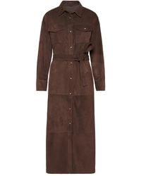 Brunello Cucinelli - Belted Suede Shirt Dress - Lyst