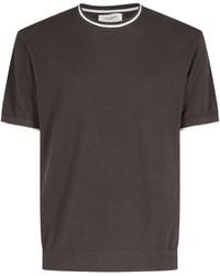 Paolo Pecora - Stripe-Trim Short-Sleeve Sweater - Lyst