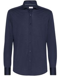 Brunello Cucinelli - Jerseyhemd aus Seiden-Baumwollgemisch - Lyst