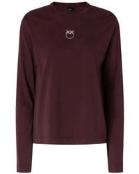 Pinko - Love Birds-Plaque Long-Sleeve T-Shirt - Lyst