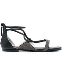 Fabiana Filippi - 10Mm Open-Toe Leather Sandals - Lyst