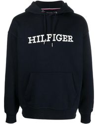 Tommy Hilfiger - Logo-embroidered Drawstring Hoodie - Lyst