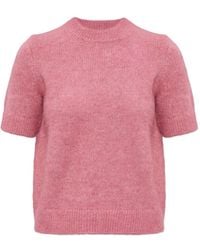 MICHAEL Michael Kors - Elastic Ribbed Cuffs Knitted Top - Lyst