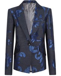 Etro - Blazer Monopetto A Fiori - Lyst