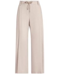 Brunello Cucinelli - Linen Trousers With Drawstring And Monili - Lyst
