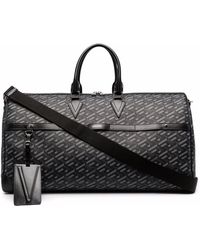 Versace Leder Reisetasche mit La Greca-Muster in Blau für Herren Herren Taschen Reisetaschen und Koffer 