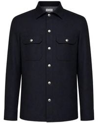 Brunello Cucinelli - Virgin-Wool Snap-Button Shirt - Lyst