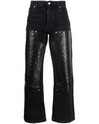 MISBHV - Monogram-debossed Panelled Straight-leg Jeans - Lyst