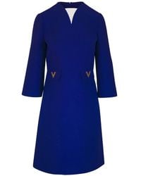 Valentino Garavani - V-Neck Pocket Dress - Lyst