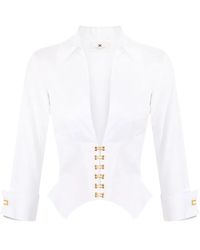 Elisabetta Franchi - Camicia Con Scollo A V - Lyst