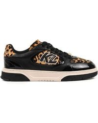 KARL LAGERFELD - Logo Leopard-Print Sneakers - Lyst