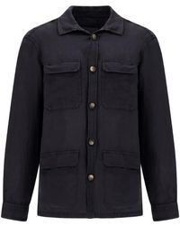 Herno - Flap-Pocket Linen Shirt Jacket - Lyst