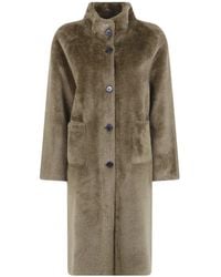 Betta Corradi - Faux-Fur Single-Breasted Coat - Lyst