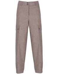 Peserico - Button-Up Straight-Leg Trousers - Lyst