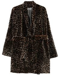 Nour Hammour - Manteau Ceinturé Raquel À Imprimé Léopard - Lyst
