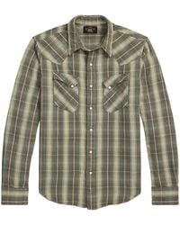 RRL - Plaid-Check Cotton Shirt - Lyst