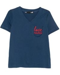 Love Moschino - Logo-Embroidered T-Shirt - Lyst