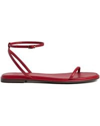 12 STOREEZ - Leather Flat Sandals - Lyst