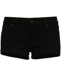 Mugler - Low-Rise Denim Mini Shorts - Lyst