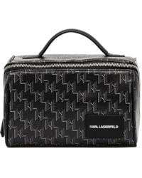 Karl Lagerfeld - Toilettas Met Monogram En Handvat - Lyst