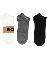 BOSS - Logo-Detail Ankle Socks (Pack Of Three) - Lyst